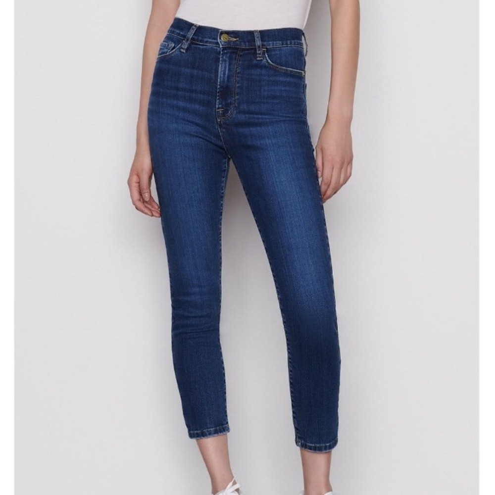 Frame Ali High Rise Cigarette Jeans (High Waisted Slim Leg Denim) Lupine 26